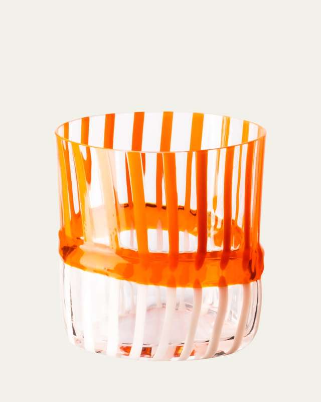 Bora Orange & White Drinking Glass, 12.5 oz.